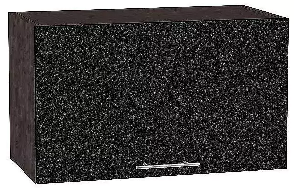 Шкаф верхний горизонтальный глубокий Валерия-М 600 Черный металлик/Венге