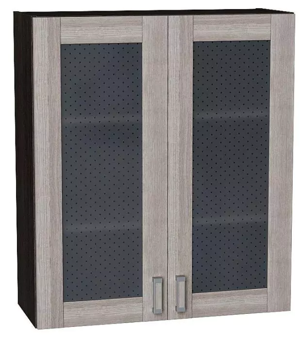 Шкаф верхний с 2-мя остекленными дверцами Лофт 920х800 Cappuccino Veralinga/Венге