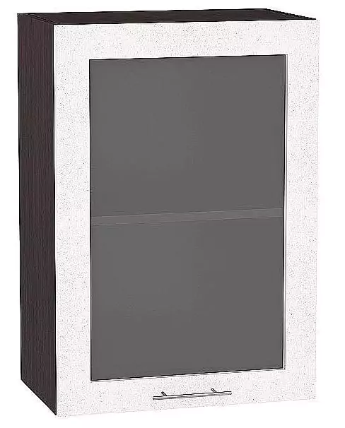 Шкаф верхний с 1-ой остекленной дверцей Валерия-М 920х500 Белый металлик/Венге