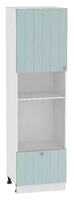 Шкаф пенал под бытовую технику с 1-ой дверцей и ящиком Прованс 606Н (для шкафов высотой 920) Голубой/Белый