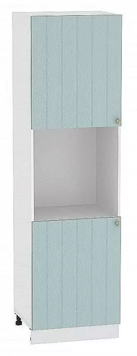 Шкаф пенал под бытовую технику с 2-мя дверцами Прованс 600Н (для шкафов высотой 920) Голубой/Белый