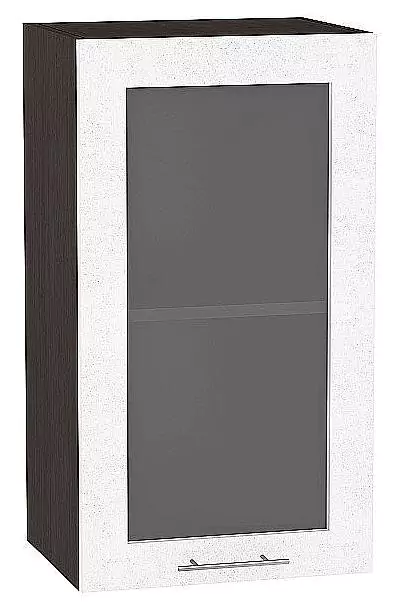 Шкаф верхний с 1-ой остекленной дверцей Валерия-М 920х400 Белый металлик/Венге