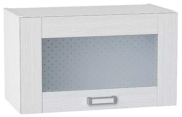 Шкаф верхний горизонтальный остекленный Лофт 600 Snow Veralinga/Белый