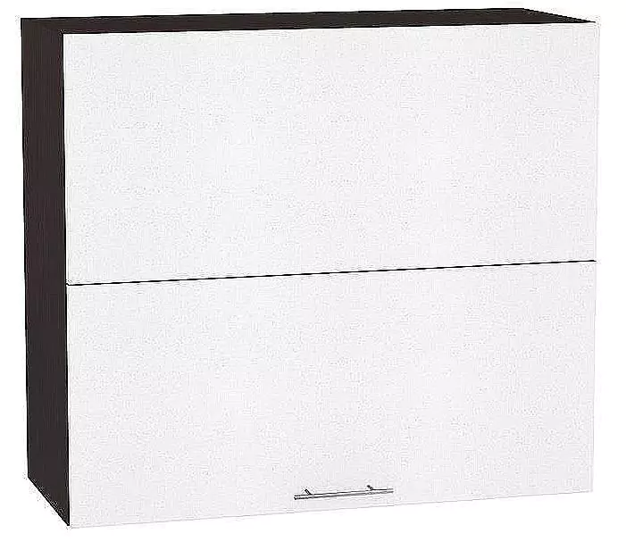 Шкаф верхний горизонтальный Валерия-М с подъемным механизмом 720х800 Белый металлик/Венге