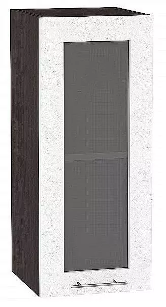 Шкаф верхний с 1-ой остекленной дверцей Валерия-М 720х300 Белый металлик/Венге