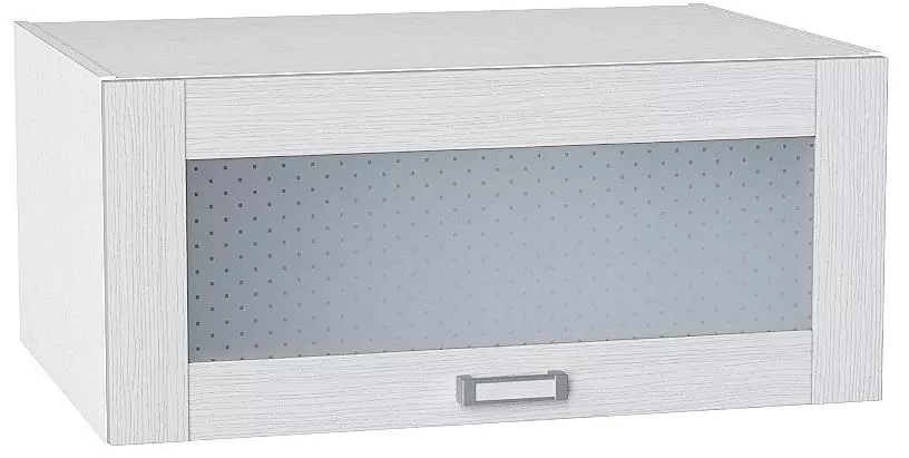 Шкаф верхний горизонтальный остекленный с увеличенной глубиной Лофт 800 Snow Veralinga/Белый