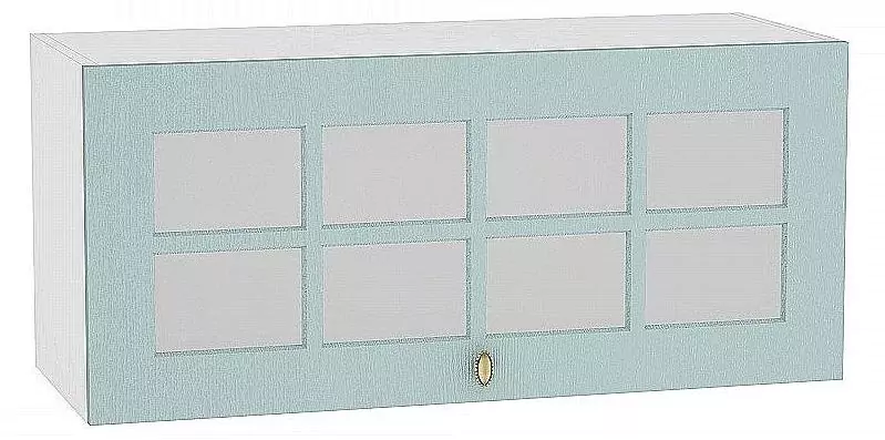 Шкаф верхний горизонтальный остекленный Прованс 800 Голубой/Белый