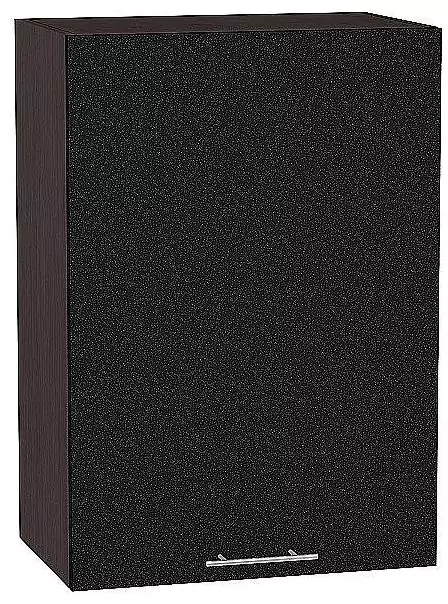 Шкаф верхний с 1-ой дверцей Валерия-М 920х600 Черный металлик/Венге