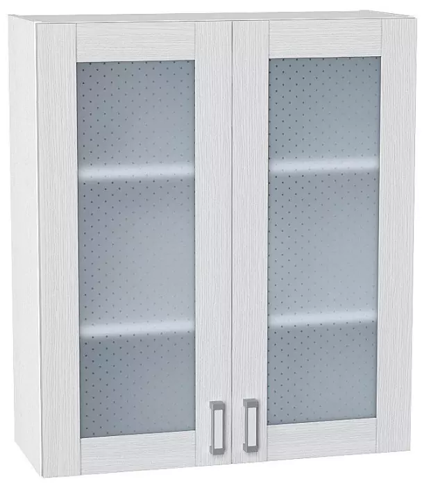Шкаф верхний с 2-мя остекленными дверцами Лофт 920х800 Snow Veralinga/Белый
