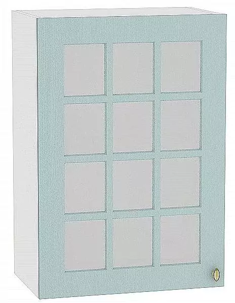 Шкаф верхний с 1-ой остекленной дверцей Прованс 720х500 Голубой/Белый