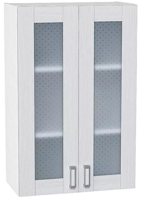 Шкаф верхний с 2-мя остекленными дверцами Лофт 920х600 Snow Veralinga/Белый