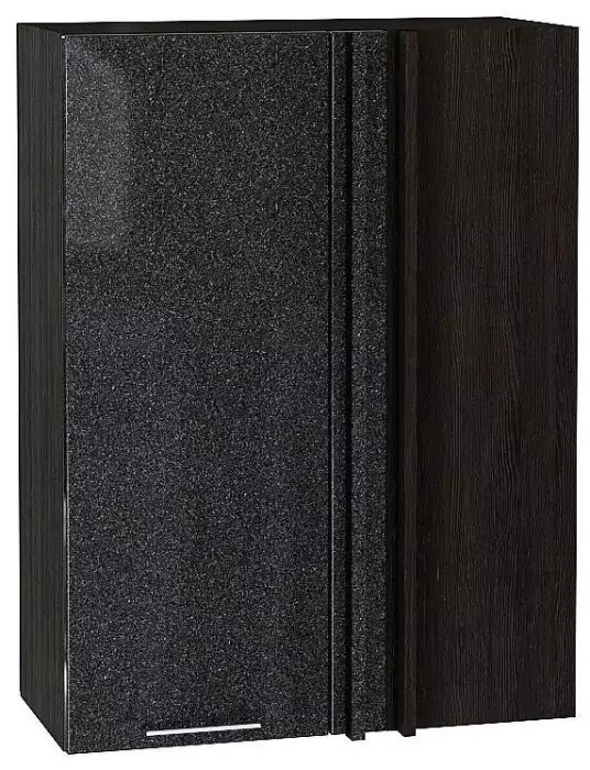 Шкаф верхний прямой угловой Валерия-М 920 Черный металлик/Венге