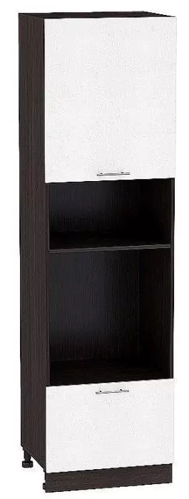 Шкаф пенал с 1-ой дверцей и ящиком под технику Валерия-М 600х2340 Белый металлик/Венге