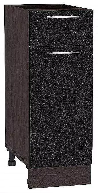 Шкаф нижний с 1-ой дверцей и ящиком Валерия-М 300 Черный металлик/Венге