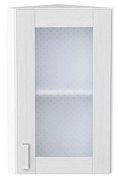Шкаф верхний торцевой остекленный Лофт 720 Snow Veralinga/Белый