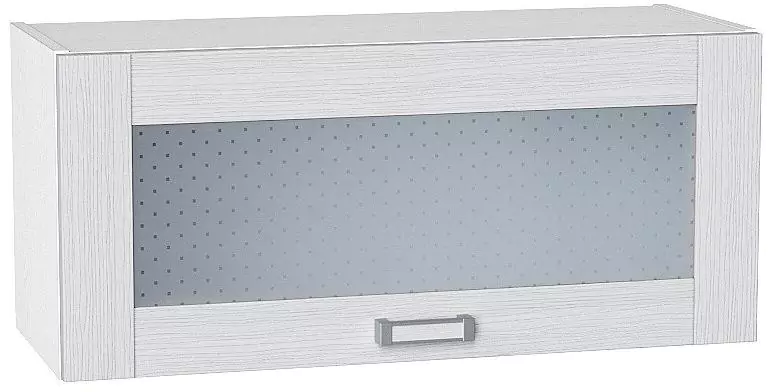Шкаф верхний горизонтальный остекленный Лофт 800 Snow Veralinga/Белый