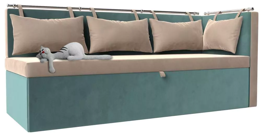 Кухонный диван Метро с углом справа дизайн 3