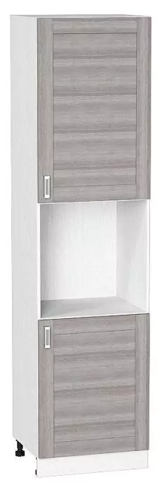 Шкаф пенал под бытовую технику с 2-мя дверцами Лофт 600 (для верх шкафов высотой 920) Cappuccino Veralinga/Белый