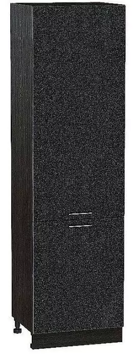 Шкаф пенал с 2-мя дверцами Валерия-М 600х2340 Черный металлик/Венге