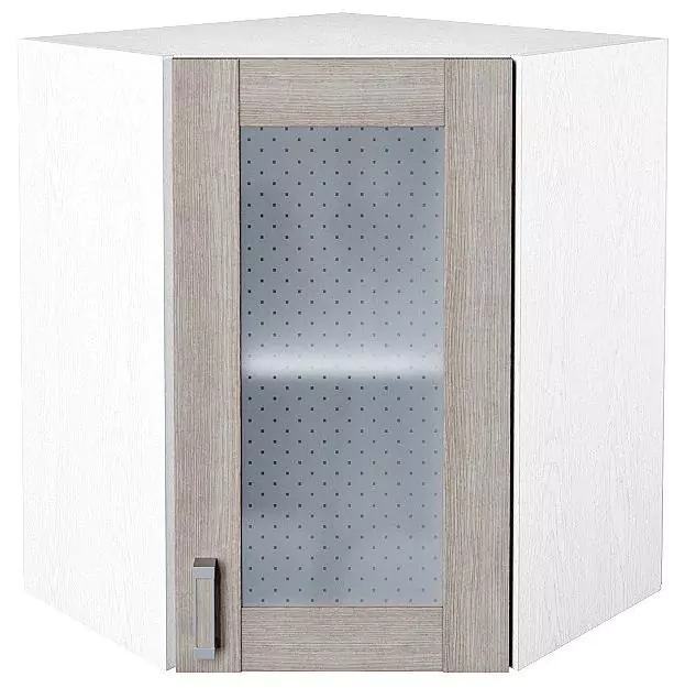 Шкаф верхний угловой остекленный Лофт 720 Cappuccino Veralinga/Белый