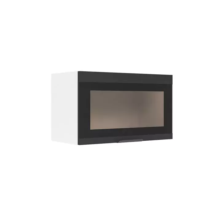 Шкаф верхний горизонтальный со стеклом ШВГС 600 София Норд стекло (софт черный)
