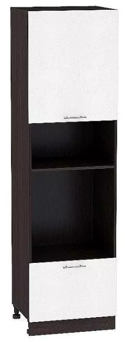 Шкаф пенал с 1-ой дверцей и ящиком под технику Валерия-М 600х2140 Белый металлик/Венге