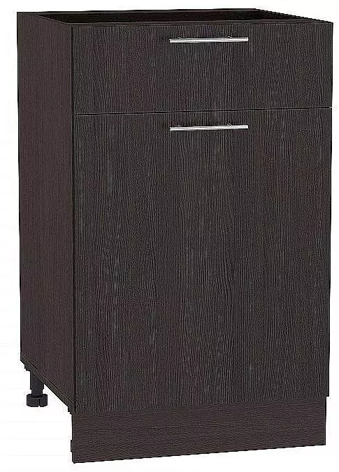 Шкаф нижний с 1-ой дверцей и ящиком Валерия-М 500 Венге/Венге