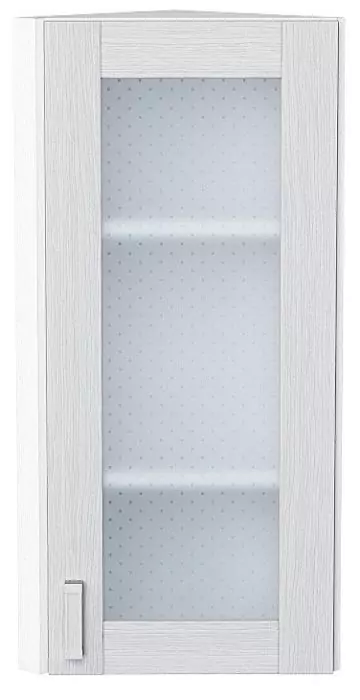 Шкаф верхний торцевой остекленный Лофт 920 Snow Veralinga/Белый