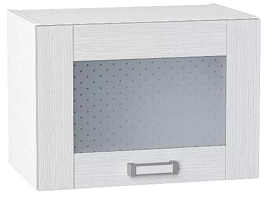Шкаф верхний горизонтальный остекленный Лофт 500 Snow Veralinga/Белый