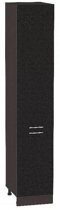 Шкаф пенал с 2-мя дверцами Валерия-М 400х2140 Черный металлик/Венге