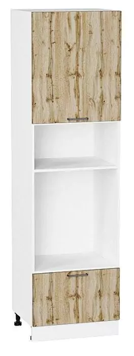 Шкаф пенал с 1-ой дверцей и ящиком под технику Флэт 2140 Вотан Дуб 2S/Белый
