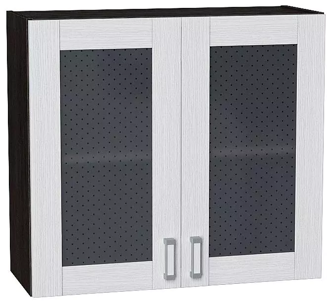 Шкаф верхний с 2-мя остекленными дверцами Лофт 720х800 Snow Veralinga/Венге