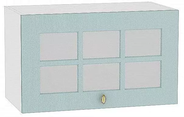 Шкаф верхний горизонтальный остекленный Прованс 600 Голубой/Белый