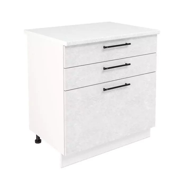 Шкаф нижний с ящиками ШН3Я 800 София Нувель (бетон белый)