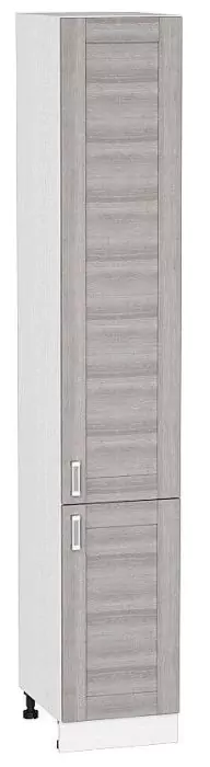 Шкаф пенал с 2-мя дверцами Лофт 400 (для верхних шкафов высотой 920) Cappuccino Veralinga/Белый