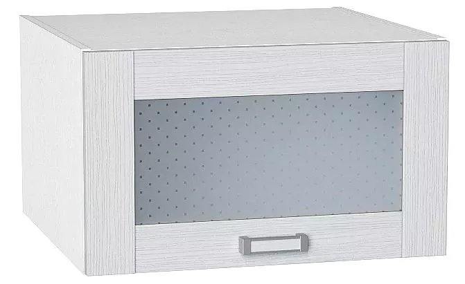 Шкаф верхний горизонтальный остекленный с увеличенной глубиной Лофт 600 Snow Veralinga/Белый