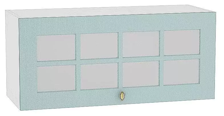 Шкаф верхний горизонтальный остекленный с увеличенной глубиной Прованс 800 Голубой/Белый
