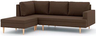 Угловой диван Анд с пуфом Без механизма Коричневый 