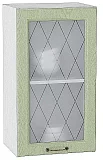 Шкаф верхний с 1-ой остекленной дверцей Ницца 720х400 Дуб оливковый/Белый