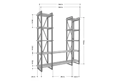 Стеллаж Айсберг Лофт 160х182-4 Черный 
