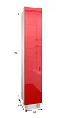 Пенал для ванной Мебелеф-1 Красный 