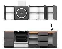 Кухня Нордвикс 2.0м (серый графит/серый графит) Серый