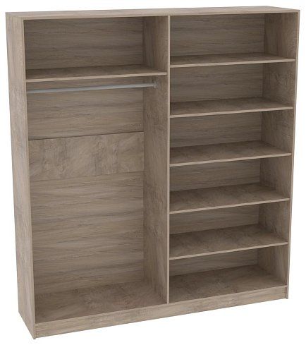 Шкаф распашной Анкоридж 4-дверный 2.0 м, дуб эндгрейн/сапфир, Синий