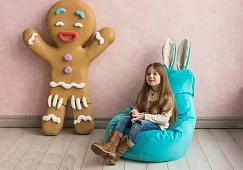Кресло Зайчик Бирюзовый арт11 Без механизма Голубой