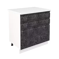 Шкаф нижний с ящиками ШН3Я 800 Бруклин (бетон черный) 