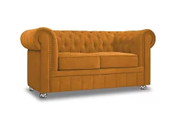Прямой диван Честерфилд Оранжевый 