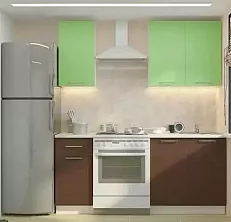 Кухня ОДРИ-2 темный/зеленый металлик 1,2 м. 