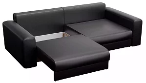 Прямой диван Мэдискона Еврокнижка Черный 