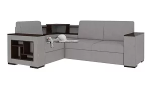 Угловой диван Плаза Дельфин Серый