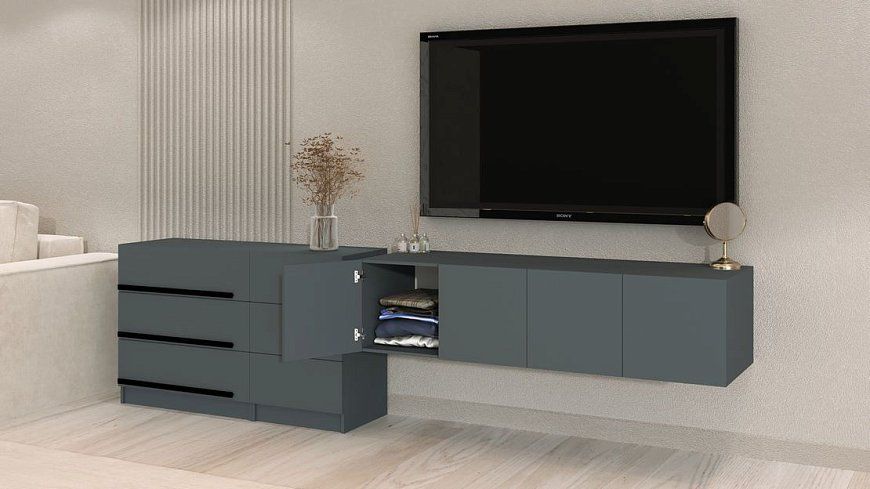 Комплект в гостиную Бастион 2.9 м, Серый